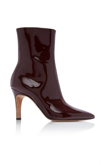 Maison Margiela Patent Leather Ankle Boots In Burgundy