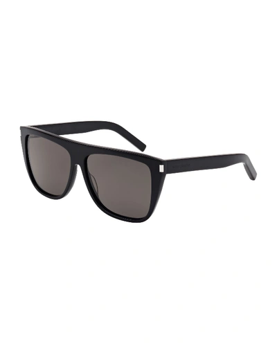 Saint Laurent Men's Original Sl 1 Rectangular 59mm Sunglasses In Black