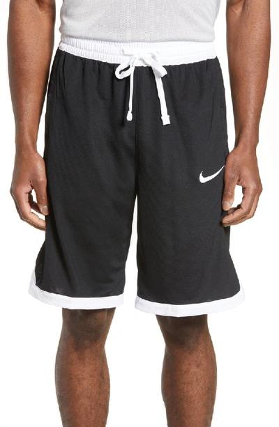 Nike Dri-fit Elite Men's Basketball Shorts In Black/ White/ White/ White