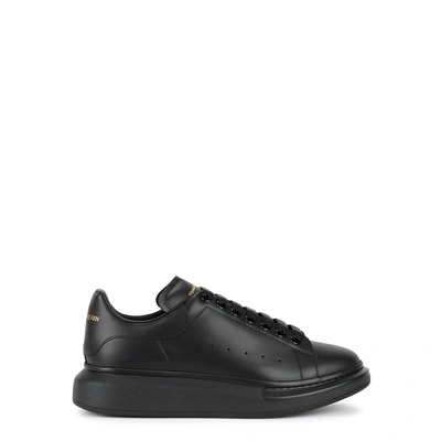 Alexander Mcqueen Men Black Oversize Sneakers With Logo Lettering On The Heel In Leather Man