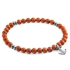ANCHOR & CREW RED JASPER STARBOARD SILVER AND STONE BRACELET,2950679