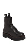 R13 Platform Leather Ankle Boots In Black