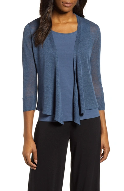 Nic + Zoe Nic+zoe Petites Four-way Cardigan In Indigo Sea