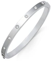 Kate Spade Bezel-set Polished Bangle Bracelet In Silver