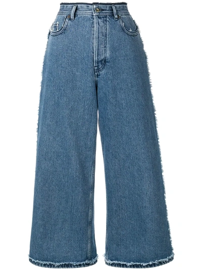 Acne Studios High-rise Denim Culottes In Blue