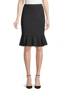 CALVIN KLEIN GRID-PRINT PONTE SKIRT,0400010377492