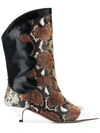 GANNI SNAKESKIN PRINT BOOTS