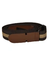 TOD'S CANVAS AND LEATHER BELT,10813521