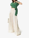 JACQUEMUS JACQUEMUS STRIPE EMBROIDERED HIGH WAISTED WIDE LEG TROUSERS,191PA071911214113353738