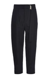 ROCHAS PEDRO BELTED CROPPED WOOL-BLEND PANTS,726780