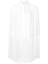 Alberta Ferretti Fringed Cape Shirt In White