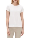 Lafayette 148 Modern Short-sleeve Cotton Jersey Tee In White