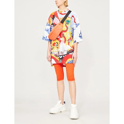 Angel Chen Graphic-pattern Cotton-jersey Dress In Mix