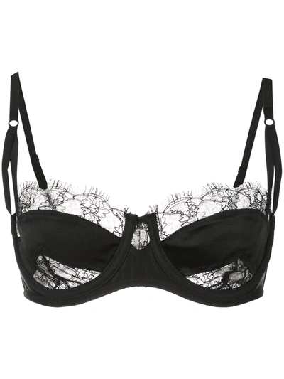 Kiki De Montparnasse Sensuel Lace-trim Underwire Balconette Bra In Black