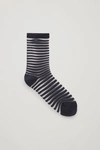 COS STRIPED SHEER SOCKS,0641607005