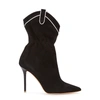 MALONE SOULIERS DAISY 100 BLACK SUEDE ANKLE BOOTS