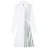 MAISON MARGIELA WHITE PLEATED SHIRT DRESS