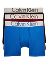 Calvin Klein Men's 3-pk. Steel Waistband Boxer Briefs In Black/burgundy/blue