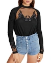 Free People Saheli Floral-embroidered Top In Black