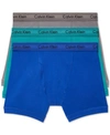 Calvin Klein Men's Cotton Stretch Boxer Briefs 3-pack Nu2666 In Blue, Teal, Gray