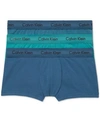 Calvin Klein Men's Cotton Stretch Low-rise Trunks 3-pack Nu2664 In Oceanic Blue