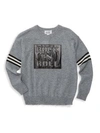 AUTUMN CASHMERE GIRL'S ROCK AND ROLL CREW SWEATER,0400099325749