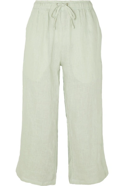 Faithfull The Brand Clemence Cropped Linen Trousers In Mint