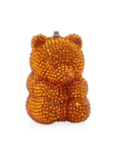 Judith Leiber Gummy Bear Crystal Pillbox In Orange