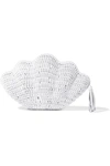 Kayu Jane Wicker Shell Clutch In White