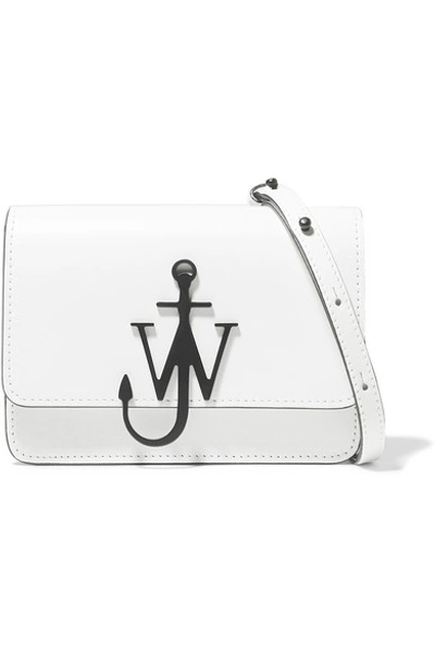 Jw Anderson Logo Mini Leather Shoulder Bag In White