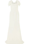 ROLAND MOURET CLOVELLY WOOL-CREPE GOWN