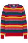 MONCLER STRIPED METALLIC COTTON SWEATER