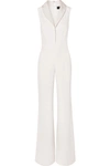 BRANDON MAXWELL FAILLE-TRIMMED SILK CREPE DE CHINE JUMPSUIT