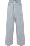 GOLDEN GOOSE BREEZY CROPPED STUDDED HIGH-RISE WIDE-LEG JEANS