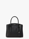 Kate Spade Medium Margaux Leather Satchel In Black/warm Taupe