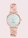 KATE SPADE METRO FLORAL VACHETTA LEATHER WATCH,ONE SIZE