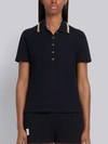 THOM BROWNE THOM BROWNE BEAD EMBROIDERY RELAXED PIQUÉ POLO,FJP023E0005013253124