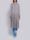 THOM BROWNE THOM BROWNE GROSGRAIN CUFF PLEATED POLO DRESS,FKD091A0001413253506