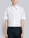 THOM BROWNE ENGINEERED RWB STRIPE OXFORD SHIRT,MWS239A0363413009273