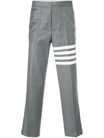 Thom Browne Grey 4-bar Backstrap Trousers