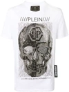 PHILIPP PLEIN EMBELLISHED CRYSTAL SKULL T-SHIRT