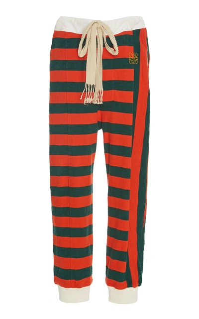 Loewe Stripe Jersey Trousers In Orange