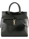 Saint Laurent Uptown Small Leather Tote Bag In Black