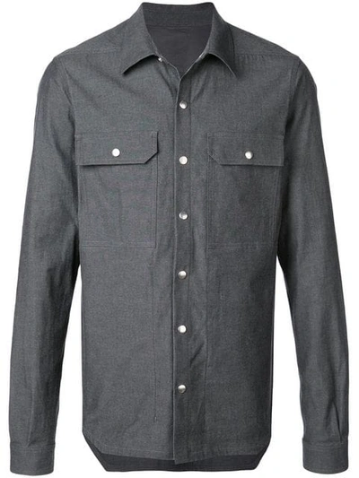 Rick Owens 胸袋衬衫 - 灰色 In Grey