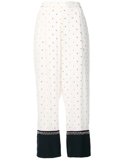 Stella Mccartney Printed Studded Trousers In White