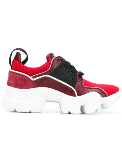 Givenchy Low Jaw Leather-trimmed Trainers In Red