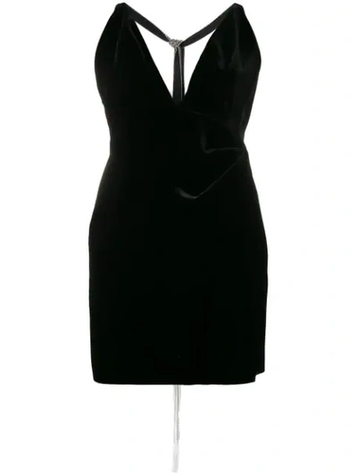 Saint Laurent Backless Mini Dress In Black