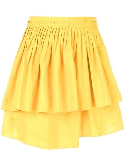 Ulla Johnson Tiered Gathered Skirt In Yellow