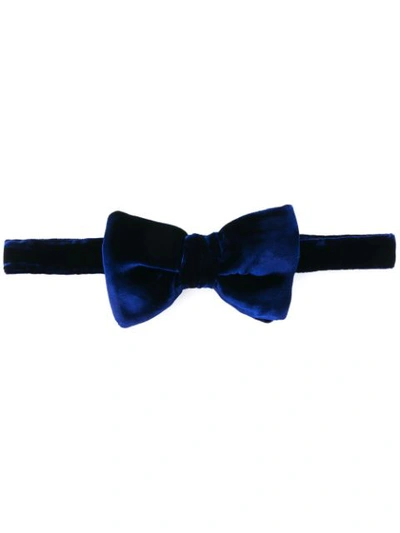 Tom Ford Men's Velvet Evening Bow Tie In Blue