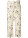ERIKA CAVALLINI FLORAL PRINT CROPPED TROUSERS